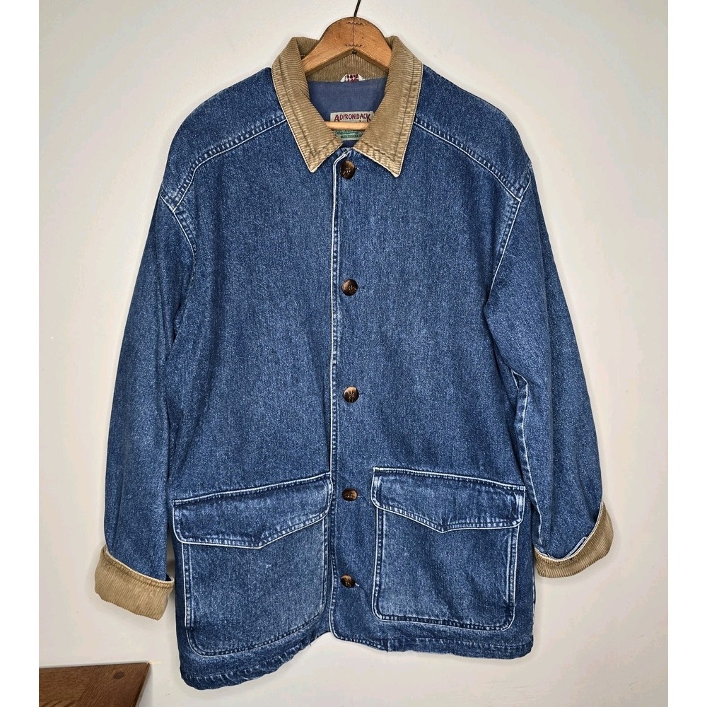 Adirondack Savile Row Jacket Mens Small Denim Western Cowboy Chore Field Coat
